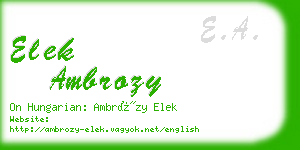 elek ambrozy business card